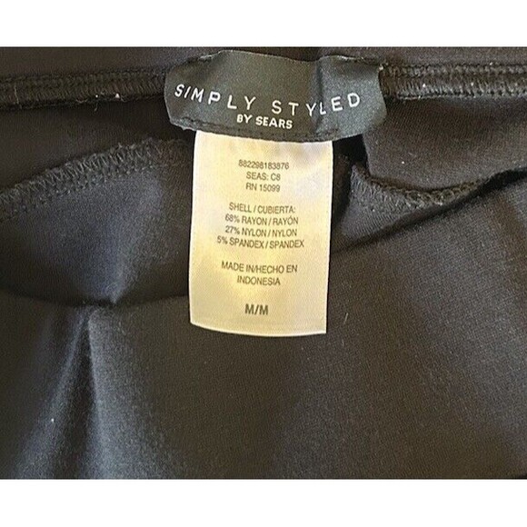 Simply Styled By Sears Black Crop Ankle Pants Sz M Zipper Details Skinny Stretch - Picture 5 of 5